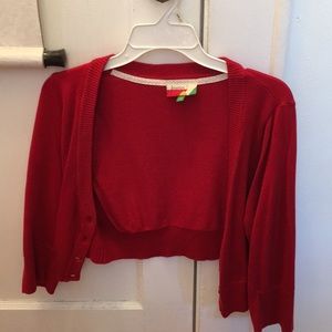Mod cloth red shrug 1x